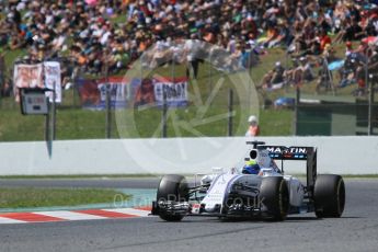 World © Octane Photographic Ltd. Williams Martini Racing, Williams Mercedes FW38 – Felipe Massa. Saturday 14th May 2016, F1 Spanish GP Practice 3, Circuit de Barcelona Catalunya, Spain. Digital Ref : 1545CB1D9620