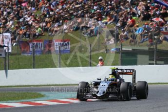 World © Octane Photographic Ltd. Sahara Force India VJM09 - Sergio Perez. Saturday 14th May 2016, F1 Spanish GP Practice 3, Circuit de Barcelona Catalunya, Spain. Digital Ref : 1545CB1D9624