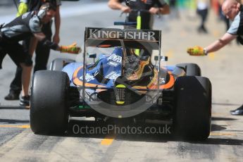 World © Octane Photographic Ltd. Sahara Force India VJM09 - Nico Hulkenberg. Saturday 14th May 2016, F1 Spanish GP - Practice 3, Circuit de Barcelona Catalunya, Spain. Digital Ref : 1545LB1D6412