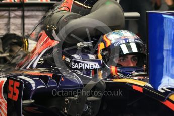 World © Octane Photographic Ltd. Scuderia Toro Rosso STR11 – Carlos Sainz. Saturday 14th May 2016, F1 Spanish GP - Practice 3, Circuit de Barcelona Catalunya, Spain. Digital Ref : 1545LB1D6643