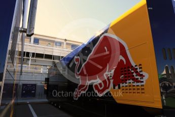 World © Octane Photographic Ltd. Red Bull trucks. Saturday 14th May 2016, F1 Spanish GP - Practice 3, Circuit de Barcelona Catalunya, Spain. Digital Ref : 1545LB5D3774