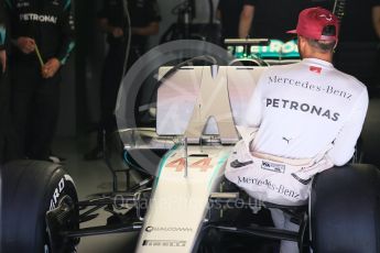 World © Octane Photographic Ltd. Mercedes AMG Petronas W07 Hybrid – Lewis Hamilton. Saturday 14th May 2016, F1 Spanish GP - Practice 3, Circuit de Barcelona Catalunya, Spain. Digital Ref : 1545LB5D3777