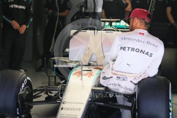 World © Octane Photographic Ltd. Mercedes AMG Petronas W07 Hybrid – Lewis Hamilton. Saturday 14th May 2016, F1 Spanish GP - Practice 3, Circuit de Barcelona Catalunya, Spain. Digital Ref : 1545LB5D3781