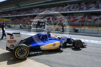 World © Octane Photographic Ltd. Sauber F1 Team C35 – Marcus Ericsson. Saturday 14th May 2016, F1 Spanish GP - Practice 3, Circuit de Barcelona Catalunya, Spain. Digital Ref : 1545LB5D4057