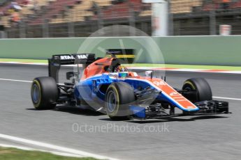 World © Octane Photographic Ltd. Manor Racing MRT05 - Pascal Wehrlein. Saturday 14th May 2016, F1 Spanish GP - Qualifying, Circuit de Barcelona Catalunya, Spain. Digital Ref : 1546CB1D9678