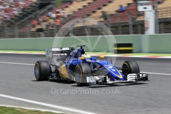 World © Octane Photographic Ltd. Sauber F1 Team C35 – Marcus Ericsson. Saturday 14th May 2016, F1 Spanish GP - Qualifying, Circuit de Barcelona Catalunya, Spain. Digital Ref : 1546CB1D9683
