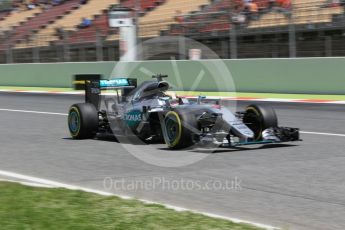 World © Octane Photographic Ltd. Mercedes AMG Petronas W07 Hybrid – Lewis Hamilton. Saturday 14th May 2016, F1 Spanish GP - Qualifying, Circuit de Barcelona Catalunya, Spain. Digital Ref : 1546CB1D9722