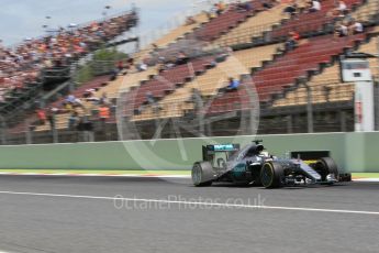 World © Octane Photographic Ltd. Mercedes AMG Petronas W07 Hybrid – Lewis Hamilton. Saturday 14th May 2016, F1 Spanish GP - Qualifying, Circuit de Barcelona Catalunya, Spain. Digital Ref : 1546CB1D9754