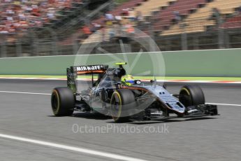 World © Octane Photographic Ltd. Sahara Force India VJM09 - Sergio Perez. Saturday 14th May 2016, F1 Spanish GP - Qualifying, Circuit de Barcelona Catalunya, Spain. Digital Ref : 1546CB1D9762