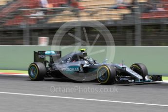 World © Octane Photographic Ltd. Mercedes AMG Petronas W07 Hybrid – Nico Rosberg. Saturday 14th May 2016, F1 Spanish GP - Qualifying, Circuit de Barcelona Catalunya, Spain. Digital Ref : 1546CB1D9768