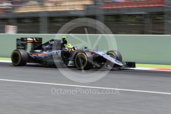 World © Octane Photographic Ltd. Sahara Force India VJM09 - Sergio Perez. Saturday 14th May 2016, F1 Spanish GP - Qualifying, Circuit de Barcelona Catalunya, Spain. Digital Ref : 1546CB1D9794