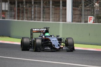 World © Octane Photographic Ltd. Sahara Force India VJM09 - Nico Hulkenberg. Saturday 14th May 2016, F1 Spanish GP - Qualifying, Circuit de Barcelona Catalunya, Spain. Digital Ref : 1546CB7D7482