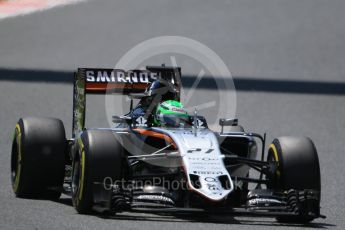 World © Octane Photographic Ltd. Sahara Force India VJM09 - Nico Hulkenberg. Saturday 14th May 2016, F1 Spanish GP - Qualifying, Circuit de Barcelona Catalunya, Spain. Digital Ref : 1546CB7D7627