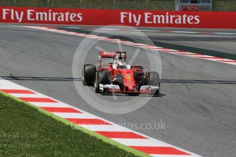 World © Octane Photographic Ltd. Scuderia Ferrari SF16-H – Sebastian Vettel. Saturday 14th May 2016, F1 Spanish GP - Qualifying, Circuit de Barcelona Catalunya, Spain. Digital Ref : 1546LB1D6921