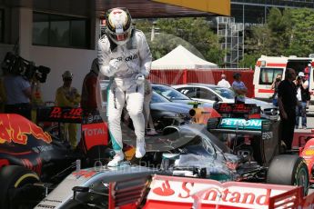 World © Octane Photographic Ltd. Mercedes AMG Petronas W07 Hybrid – Lewis Hamilton. Saturday 14th May 2016, F1 Spanish GP - Qualifying, Circuit de Barcelona Catalunya, Spain. Digital Ref : 1546LB1D7027