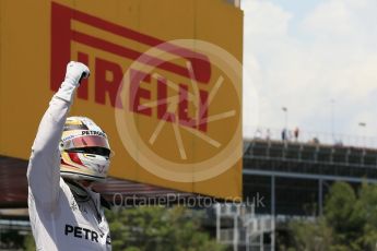 World © Octane Photographic Ltd. Mercedes AMG Petronas W07 Hybrid – Lewis Hamilton. Saturday 14th May 2016, F1 Spanish GP - Qualifying, Circuit de Barcelona Catalunya, Spain. Digital Ref : 1546LB1D7045