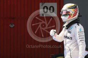 World © Octane Photographic Ltd. Mercedes AMG Petronas W07 Hybrid – Lewis Hamilton. Saturday 14th May 2016, F1 Spanish GP - Qualifying, Circuit de Barcelona Catalunya, Spain. Digital Ref : 1546LB1D7059