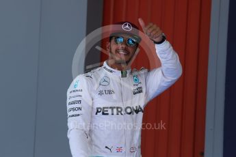 World © Octane Photographic Ltd. Mercedes AMG Petronas W07 Hybrid – Lewis Hamilton. Saturday 14th May 2016, F1 Spanish GP - Qualifying, Circuit de Barcelona Catalunya, Spain. Digital Ref : 1546LB1D7156