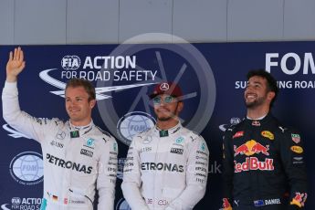 World © Octane Photographic Ltd. Mercedes AMG Petronas W07 Hybrid – Lewis Hamilton, Nico Rosberg and Red Bull Racing RB12 – Daniel Ricciardo. Saturday 14th May 2016, F1 Spanish GP - Qualifying, Circuit de Barcelona Catalunya, Spain. Digital Ref : 1546LB1D7225