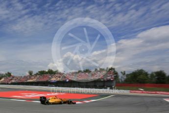 World © Octane Photographic Ltd. Renault Sport F1 Team RS16 – Jolyon Palmer. Saturday 14th May 2016, F1 Spanish GP - Qualifying, Circuit de Barcelona Catalunya, Spain. Digital Ref : 1546LB5D4194