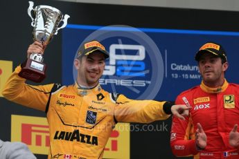 World © Octane Photographic Ltd. DAMS - GP2/11 – Nicholas Latifi and Racing Engineering – Norman Nato. Saturday 14th May 2016, GP2 Race 1, Circuit de Barcelona Catalunya, Spain. Digital Ref :