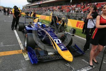 World © Octane Photographic Ltd. DAMS - GP3/16 – Jake Hughes. Saturday 14th May 2016, GP3 Race 1, Circuit de Barcelona Catalunya, Spain. Digital Ref :