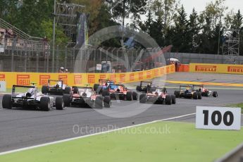 World © Octane Photographic Ltd. ART Grand Prix – GP3/16 – Charles Leclerc leads the pack. Saturday 14th May 2016, GP3 Race 1, Circuit de Barcelona Catalunya, Spain. Digital Ref :