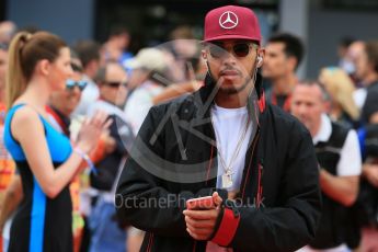 World © Octane Photographic Ltd. Mercedes AMG Petronas W07 Hybrid – Lewis Hamilton. Sunday 15th May 2016, F1 Spanish GP Drivers’ Parade, Circuit de Barcelona Catalunya, Spain. Digital Ref :