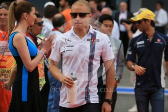 World © Octane Photographic Ltd. Williams Martini Racing, Williams Mercedes FW38 – Valtteri Bottas. Sunday 15th May 2016, F1 Spanish GP Drivers’ Parade, Circuit de Barcelona Catalunya, Spain. Digital Ref :