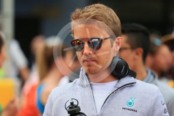 World © Octane Photographic Ltd. Mercedes AMG Petronas W07 Hybrid – Nico Rosberg. Sunday 15th May 2016, F1 Spanish GP Drivers’ Parade, Circuit de Barcelona Catalunya, Spain. Digital Ref :