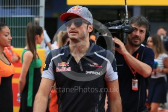 World © Octane Photographic Ltd. Scuderia Toro Rosso STR11 – Carlos Sainz. Sunday 15th May 2016, F1 Spanish GP Drivers’ Parade, Circuit de Barcelona Catalunya, Spain. Digital Ref :