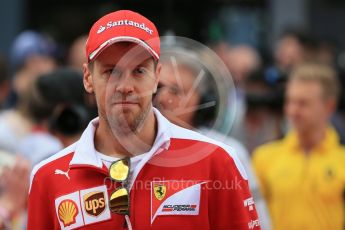 World © Octane Photographic Ltd. Scuderia Ferrari SF16-H – Sebastian Vettel. Sunday 15th May 2016, F1 Spanish GP Drivers’ Parade, Circuit de Barcelona Catalunya, Spain. Digital Ref :