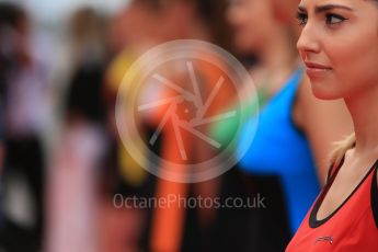 World © Octane Photographic Ltd. Pirelli Grid Girls. Sunday 15th May 2016, F1 Spanish GP Drivers’ Parade, Circuit de Barcelona Catalunya, Spain. Digital Ref :