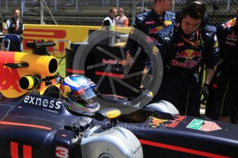 World © Octane Photographic Ltd. Red Bull Racing RB12 – Daniel Ricciardo. Sunday 15th May 2016, F1 Spanish GP Grid, Circuit de Barcelona Catalunya, Spain. Digital Ref :
