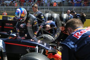 World © Octane Photographic Ltd. Red Bull Racing RB12 – Daniel Ricciardo. Sunday 15th May 2016, F1 Spanish GP Grid, Circuit de Barcelona Catalunya, Spain. Digital Ref :