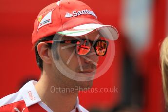 World © Octane Photographic Ltd. Scuderia Ferrari - Jean-Eric Vergne. Sunday 15th May 2016, F1 Spanish GP Paddock, Circuit de Barcelona Catalunya, Spain. Digital Ref :