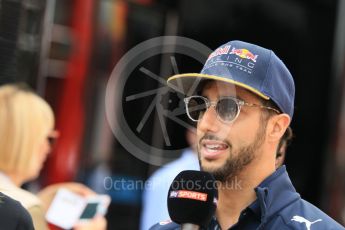 World © Octane Photographic Ltd. Red Bull Racing RB12 – Daniel Ricciardo. Sunday 15th May 2016, F1 Spanish GP Paddock, Circuit de Barcelona Catalunya, Spain. Digital Ref :