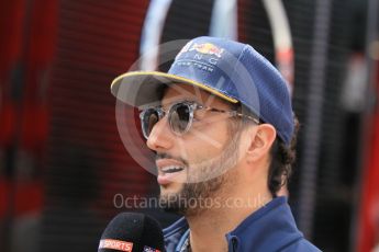 World © Octane Photographic Ltd. Red Bull Racing RB12 – Daniel Ricciardo. Sunday 15th May 2016, F1 Spanish GP Paddock, Circuit de Barcelona Catalunya, Spain. Digital Ref :