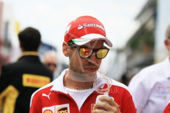 World © Octane Photographic Ltd. Scuderia Ferrari SF16-H – Sebastian Vettel. Sunday 15th May 2016, F1 Spanish GP Paddock, Circuit de Barcelona Catalunya, Spain. Digital Ref :