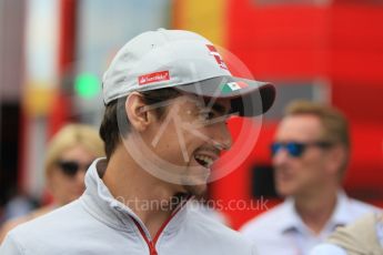 World © Octane Photographic Ltd. Haas F1 Team VF-16 - Esteban Gutierrez. Sunday 15th May 2016, F1 Spanish GP Paddock, Circuit de Barcelona Catalunya, Spain. Digital Ref :