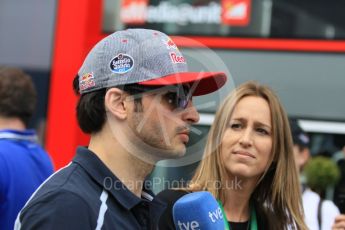 World © Octane Photographic Ltd. Scuderia Toro Rosso STR11 – Carlos Sainz. Sunday 15th May 2016, F1 Spanish GP Paddock, Circuit de Barcelona Catalunya, Spain. Digital Ref :