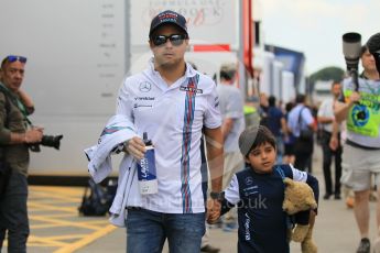 World © Octane Photographic Ltd. Williams Martini Racing, Williams Mercedes FW38 – Felipe Massa. Sunday 15th May 2016, F1 Spanish GP Paddock, Circuit de Barcelona Catalunya, Spain. Digital Ref : World © Octane Photographic Ltd. Williams Martini Racing, Williams Mercedes FW38 – Felipe Massa and Felipinho Massa (with bear). Sunday 15th May 2016, F1 Spanish GP Paddock, Circuit de Barcelona Catalunya, Spain. Digital Ref :