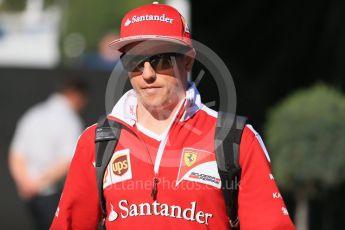 World © Octane Photographic Ltd. Scuderia Ferrari – Kimi Raikkonen. Sunday 15th May 2016, F1 Spanish GP - Paddock, Circuit de Barcelona Catalunya, Spain. Digital Ref : 1549LB1D7516