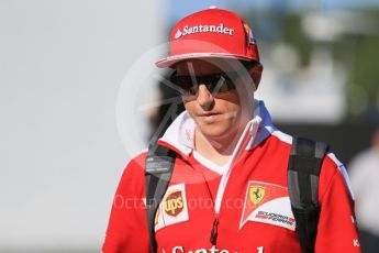 World © Octane Photographic Ltd. Scuderia Ferrari – Kimi Raikkonen. Sunday 15th May 2016, F1 Spanish GP - Paddock, Circuit de Barcelona Catalunya, Spain. Digital Ref : 1549LB1D7525