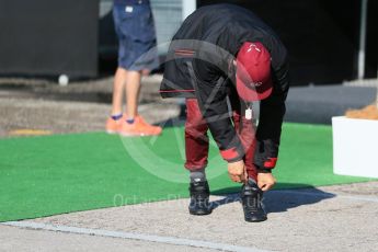 World © Octane Photographic Ltd. Mercedes AMG Petronas - Lewis Hamilton. Sunday 15th May 2016, F1 Spanish GP - Paddock, Circuit de Barcelona Catalunya, Spain. Digital Ref : 1549LB1D7581