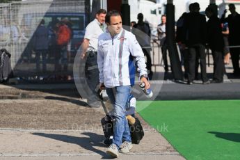 World © Octane Photographic Ltd. Williams Martini Racing, Williams Mercedes – Felipe Massa and son son Filipinho. Sunday 15th May 2016, F1 Spanish GP - Paddock, Circuit de Barcelona Catalunya, Spain. Digital Ref :