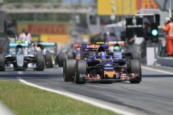 World © Octane Photographic Ltd. Scuderia Toro Rosso STR11 – Carlos Sainz. Sunday 15th May 2016, F1 Spanish GP Race, Circuit de Barcelona Catalunya, Spain. Digital Ref :