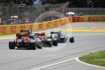 World © Octane Photographic Ltd. Mercedes AMG Petronas W07 Hybrid – Nico Rosberg and Lewis Hamilton lead the 2 Red Bulls into turn 1. Sunday 15th May 2016, F1 Spanish GP Race, Circuit de Barcelona Catalunya, Spain. Digital Ref :