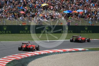 World © Octane Photographic Ltd. Scuderia Ferrari SF16-H – Sebastian Vettel and Kimi Raikkonen. Sunday 15th May 2016, F1 Spanish GP Race, Circuit de Barcelona Catalunya, Spain. Digital Ref :