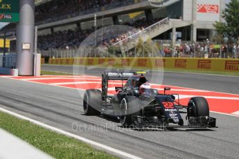 World © Octane Photographic Ltd. McLaren Honda MP4-31 – Jenson Button. Sunday 15th May 2016, F1 Spanish GP Race, Circuit de Barcelona Catalunya, Spain. Digital Ref :